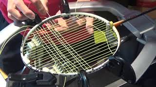 sTRINHgs Fleet Ti2450 Badminton Racket Stringing [upl. by Leoline]