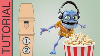 Popcorn Song Crazy Frog  Recorder Tutorial MEME Song [upl. by Akinet]