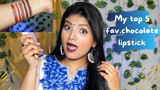 My Top 5 Fav Chocolate Brown Lipsticks For All Skintone Starting Rs60 [upl. by Inez]