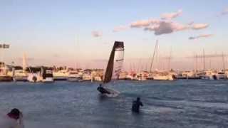 Reverso first ride  dismountable sailboat  rigid hull [upl. by Garges]