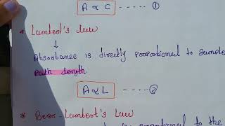 Beers Lamberts lawDerivation Deviation UV spectroscopy [upl. by Surdna]