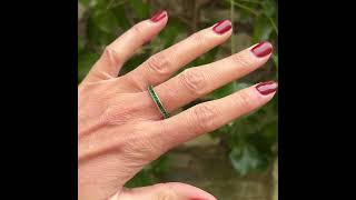 Art Deco 1920s Silver and Emerald Green Paste Vintage Eternity Ring artdecoring antiquering [upl. by Stacia]