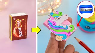 How to make unicorn sharpener box from matchbox  DIY Unicorn sharpener box with matchbox [upl. by Aryc]