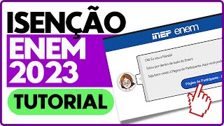 TUTORIAL Isenção do ENEM 2023  Como solicitar isenção da taxa de inscrição  PROFINHO [upl. by Ursel]