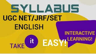 SYLLABUSUGC NET PAPER 2 ENGLISH [upl. by Gader]