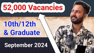 52000  Vacancies ✅ 10th12th amp Graduate Jobs 2024 🔥 September 2024 Update ssc rrb jkhighcourt [upl. by Arihas]