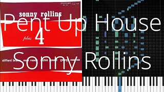 🎹 Pent Up House Sonny Rollins Synthesia Piano Tutorial [upl. by Corwun]