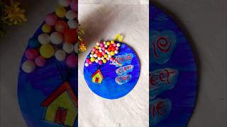 DIY floating house crafts for kids sticker satisfying shorts art [upl. by Southard291]