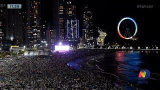 Aproximadamente 700 mil pessoas passaram o réveillon na praia Central de Balneário Camboriú [upl. by Cheshire]