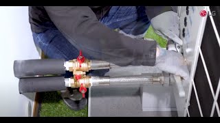 LG Therma V R32 Monobloc Installation Guide Step 1 – Unit amp Piping Installation [upl. by Oetam112]