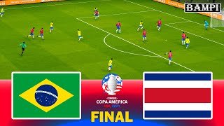 Brazil vs Costa Rica  Copa America 2024 Final  Full Match All Goals  PES Gameplay [upl. by Nnahoj235]