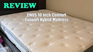 ZINUS 10 Inch Comfort Hybrid Mattress Review 2024 [upl. by Atikcir717]