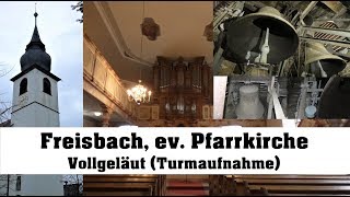 Freisbach Pfalz evangelische Pfarrkirche Vollgeläut Turmaufnahme [upl. by Htrahddis852]