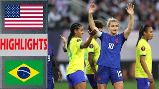 USA vs Brazil Extended Highlights  PreMatch Womens Football Olympic Games 2024 Final [upl. by Enelhtac931]