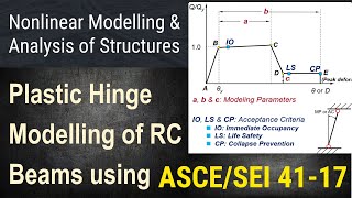 72  Nonlinear Structural Modeling  Part 7  Plastic Hinge Modelling of RC Beams using ASCE 4117 [upl. by Konrad]