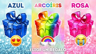 Elige tu REGALO 🎁 Desafío de 3 Cajas de Regalo 💙🌈💗 2 Bueno y 1 Malo 😱 [upl. by Spoor236]