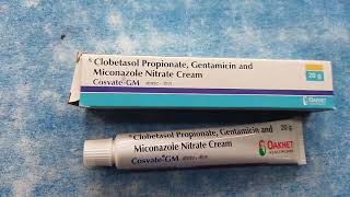 Cosvate gm cream  clobetasol propionate gentamicin Miconazole cosvate gm use review hindi benefit [upl. by Chatwin169]