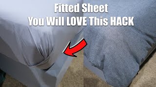 How to Put on a Fitted Sheet  FITTED SHEET HACK  Easy Simple way to put on a bed sheet Correctly [upl. by Fabio]