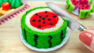 Yummy Delicious Miniature Watermelon Cake 🍰 Making In Cutest Mini Kitchen for Summer by Mini Yummy [upl. by Orest]