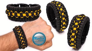 How to Make a Paracord Bracelet Trilobite Stitched Chain Links Knot Tutorial [upl. by Edrea818]