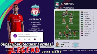 PES 2021 I The Best Formation Fc Liverpoolformasi yang saya namakan Pasuka Berani Mati ahh Mantap [upl. by Wier]