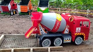 Mobil Truk Tronton Panjang Muatan Berat Oleng Beko Keruk Rc Excavator Loading Mixer Molen cor [upl. by Eyllom]