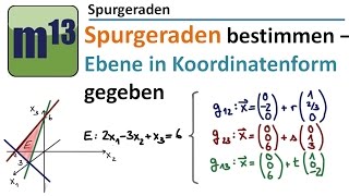 Spurgeraden berechnen Ebene in Koordinatenform gegeben [upl. by Htyderem259]