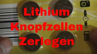 Lithium Knopfzellen Batterien zerlegen  eflose 755 [upl. by Sharona395]