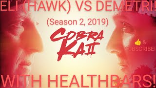 Eli Hawk VS Demetri Season 2 Finale With HealthBars  Cobra Kai 2019 [upl. by Annaeel]