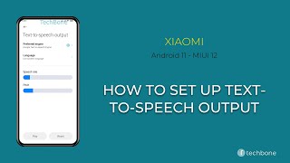 How to Set up Texttospeech output  Xiaomi Android 11  MIUI 12 [upl. by Aehtela]