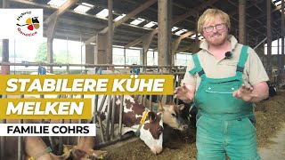 200 Kühe hält Christoph Cohrs Eigenmechanisiert möchte er unauffällige und stabilere Kühe melken [upl. by Telfer509]