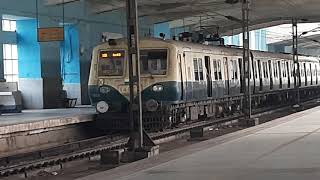 Chennai Beach To Velachery MRTS Entering at Greenways Road Railway Station [upl. by Pentheam]