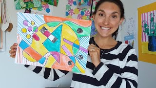 How to paint Abstract Art like Wassily Kandinsky for Kids [upl. by Greysun747]