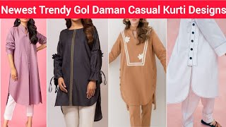 Newest Trendy Gol Daman Casual Kurti Designs Plain kurtiCasual kurti،Kurta،New Shirts Designs [upl. by Tica420]