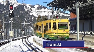 🇨🇭 Scenic Swiss Train Ride Lauterbrunnen Wengen Kleine Scheidegg  Jungfrau Region  Wengernalpbahn [upl. by Mccafferty937]