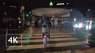 Walking in rain and wind at night in Copenhagen Denmark 2 [upl. by Lyon]