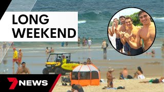 Thousands of travellers make most of the long weekend on the Gold Coast  7 News Australia [upl. by Marchak]