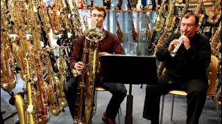 Soprillo amp Tubax Contrabass Saxophone Duet [upl. by Ahsinyd]