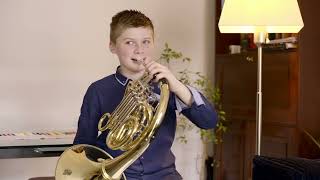 Franz STRAUSS Nocturno Op7 French horn Solo First Prize Bellan Music Junior Contest 2024 [upl. by Sirred414]