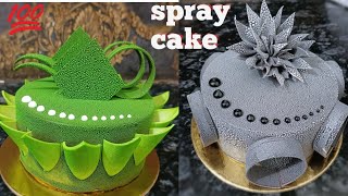 How do you make chocolate velvet spray velvet spray effect cake [upl. by Aicenra]