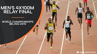 Mens 4x100m Relay Final  World Athletics Championships Beijing 2015 [upl. by Eudoca]