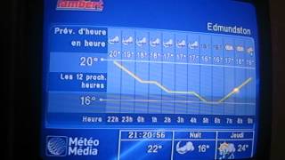 MétéoMédia  Forecast for Edmunston New Brunswick  August 1 2012 [upl. by Ahsenik451]