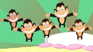 Five Little Monkeys Nursery Rhyme with Lyrics [upl. by Hailee]