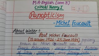 Michel Foucault’s “Panopticism” An Introduction to the Text  Critical Theory 1  MA English Sem 3 [upl. by Spears724]