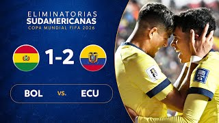 BOLIVIA vs ECUADOR 12  RESUMEN  ELIMINATORIAS SUDAMERICANAS  FECHA 3 [upl. by Elmaleh161]