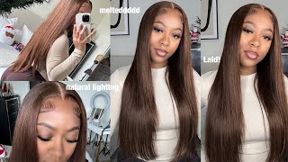 EASY AND DETAILED MIDDLE PART CLOSURE WIG INSTALL  Soft Baby Hair  Ali Pearl Hair [upl. by Schoening]