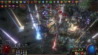 Path of Exile 323 Splitting Steel Champ doing juiced abyss T16 map [upl. by Myo203]