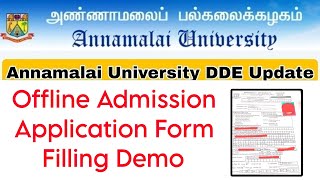 Annamalai University CDOE Offline Admission Procedure How to Fill Application Form [upl. by Aderfla26]