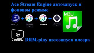 DRMplay автозапуск приложения Ace Stream Engine автозапуск в фоновом режиме Ace Stream Start [upl. by Hippel36]