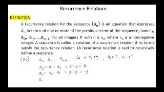 Discrete Mathematics  Recurrence Relations with examples [upl. by Willi]